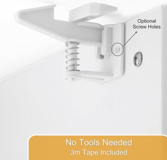 4-Pack Kastsloten Met Sleutels Voor Kinderveiligheid - Geen Boren Babyproofing Kasten Koelkast Deuren Zwart