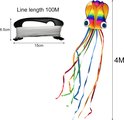 Cerf-volant Poulpe Arc-en-ciel – 4 M De Long, Sans Cadre, Ligne 100 M – Enfants Adultes – Extérieur, Plage, Voyage