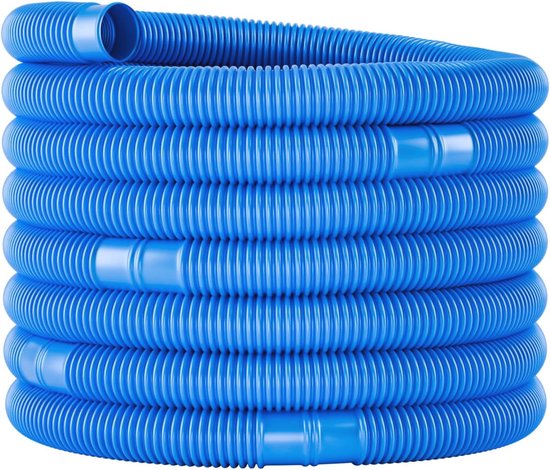 tillvex® Zwembadslang Made in Germany | Solarslang met moffen | zonneslang voor zwembaden en zwemvijvers | aanzuigslang | pompslang | flexibele waterslang (Blauw, 25m / 32mm