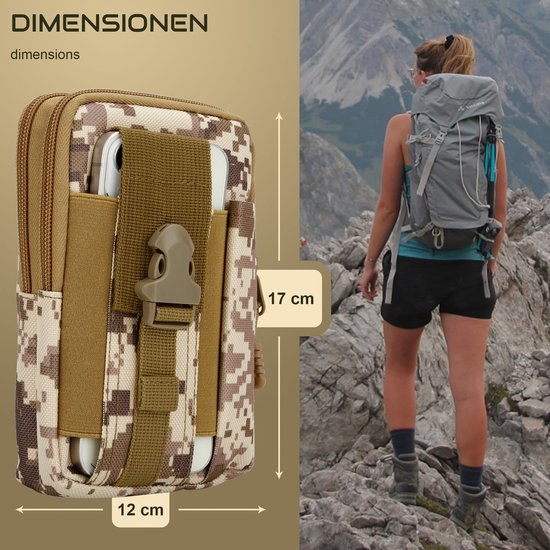Étui adapté pour OnePlus Nord N10 5G en camouflage beige téléphone portable tactique molle EDC pochette compatible pochette d'épaule étui de ceinture militaire housse