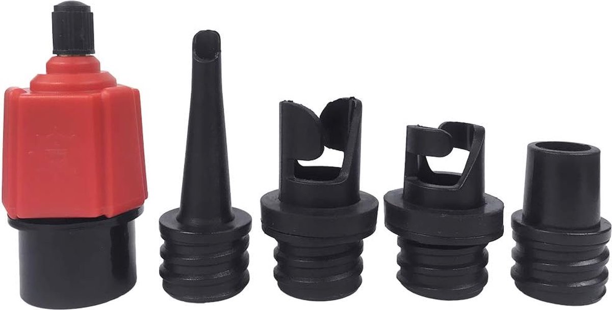 Opblaasbare SUP-adapter voor Schrader-ventielen met 4 mondstukken voor boten en kajaks