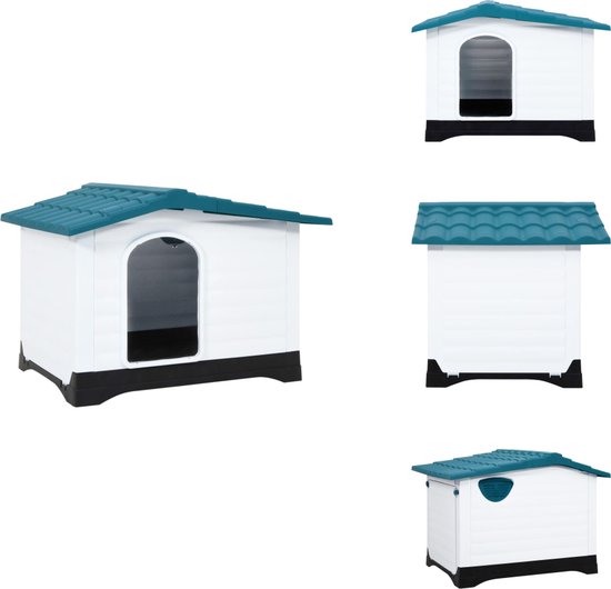 vidaXL Hondenhok - Hondenhokken - Honden Hok - Hondenhuis - Hondenhok 90-5x68x66 cm polypropeen blauw