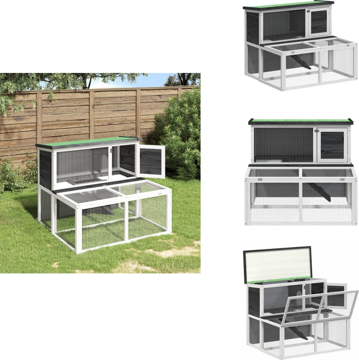 vidaXL Konijnenhok – Konijnenhokken – Knaagdierhok – Konijnenhuis – -Konijnenhok-102x90x84-5-cm-massief-grenenhout-grijs vidaXL Konijnenhok – Konijnenhokken – Knaagdierhok – Konijnenhuis – -Konijnenhok-102x90x84-5-cm-massief-grenenhout-grijs