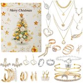 HoliGifts Calendrier de l'Avent 2023 – Calendrier de l'Avent Bijoux – 24 Bijoux uniques – Cadeau de Noël – Cadeau Sinterklaas