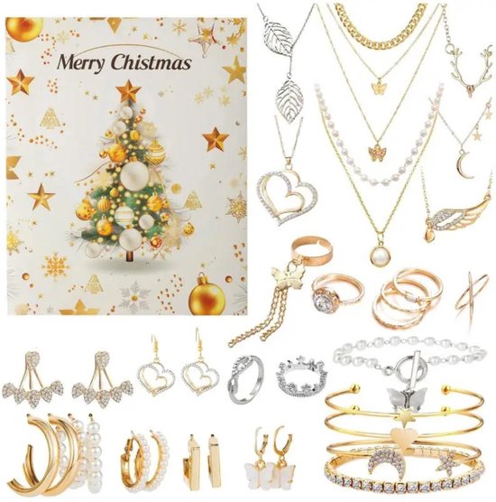 HoliGifts Adventskalender 2025 - Adventskalender Sieraden - 24 Unieke Sieraden - Kerstcadeau - Sinterklaascadeau