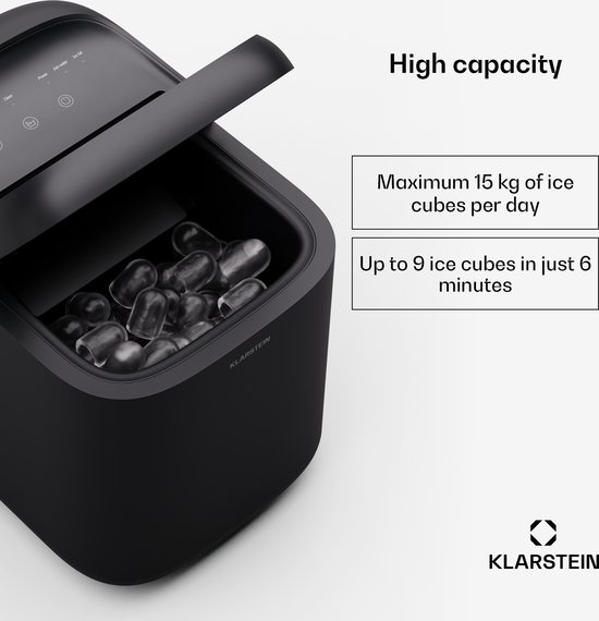 Klarstein Sparkice Ijsblokjesmachine - 2 Modi - Automatische reiniging 15 kg per 24 uur - Zwart van Merkloos — afbeelding 3