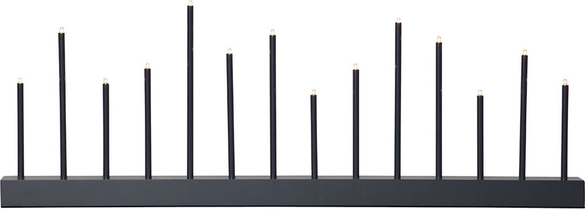 Star Trading Buzz kaarsenboog, donkergrijs, modern, metaal, 14 lichtpunten, hout, 77cm