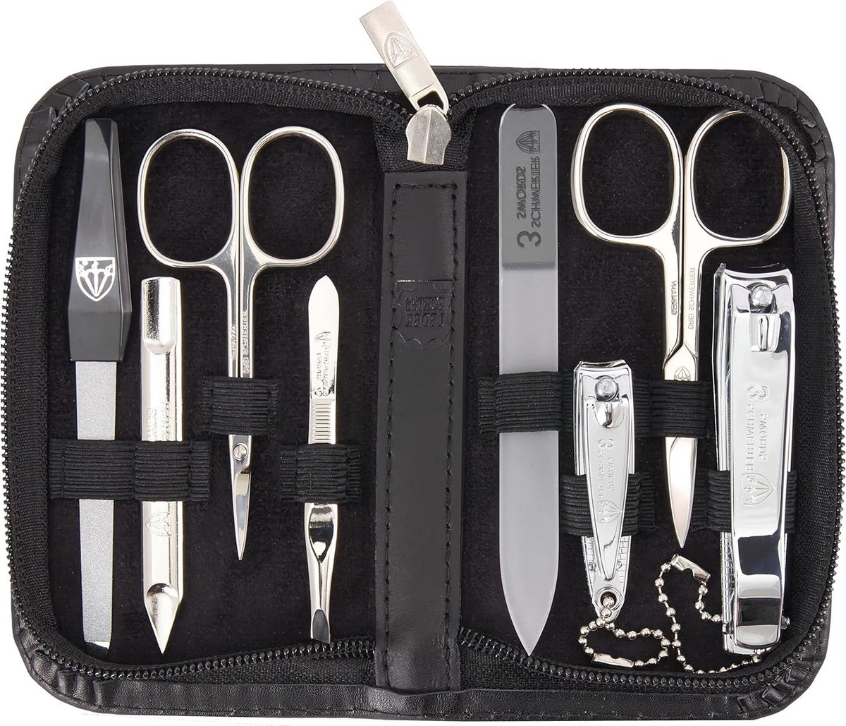 Goedkoopste Manicure set - Manicureset 8 delig Solingen Nagelset 'NAPOLI' met glasvijl - 435