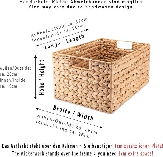 Set van 2 gevlochten macramé opbergmanden, boho-decoratie, geweven