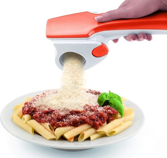 Ariete Gratì 2.0 447 Elektrische kaasrasp, draadloos, met roestvrijstalen rol, 1 kg kaas met oplaadbare batterij, rasp voor verschillende ingrediënten, 1500 mAh, wit/oranje