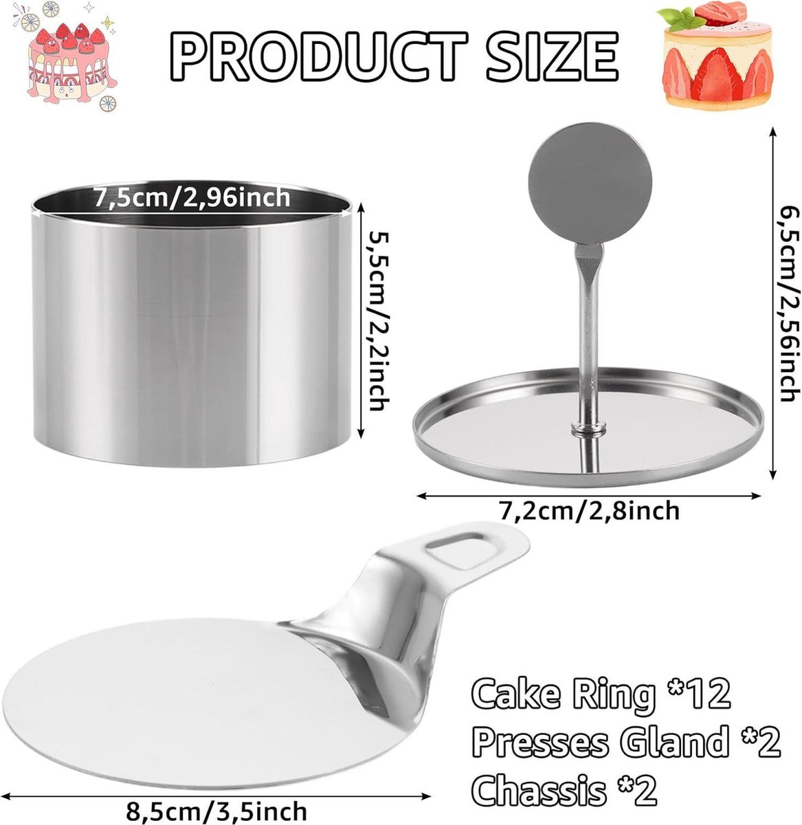 Taartvorm Voor Mousse Cake Geperforeerde Taartring RVS 70mm - Alles Voor De Thuisbakker Geperforeerde Ring Voor Mousse Cake