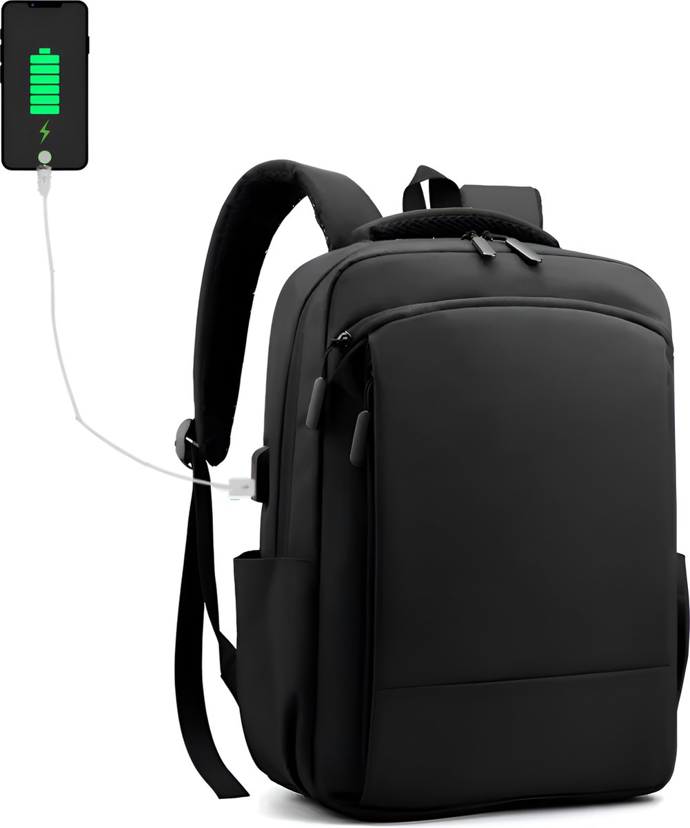 CarryQuest® - Multifunctionele Laptop Rugzak voor Mannen - Nylon - 15,6 inch Laptopvak - Zwart - Ergonomisch Ontwerp