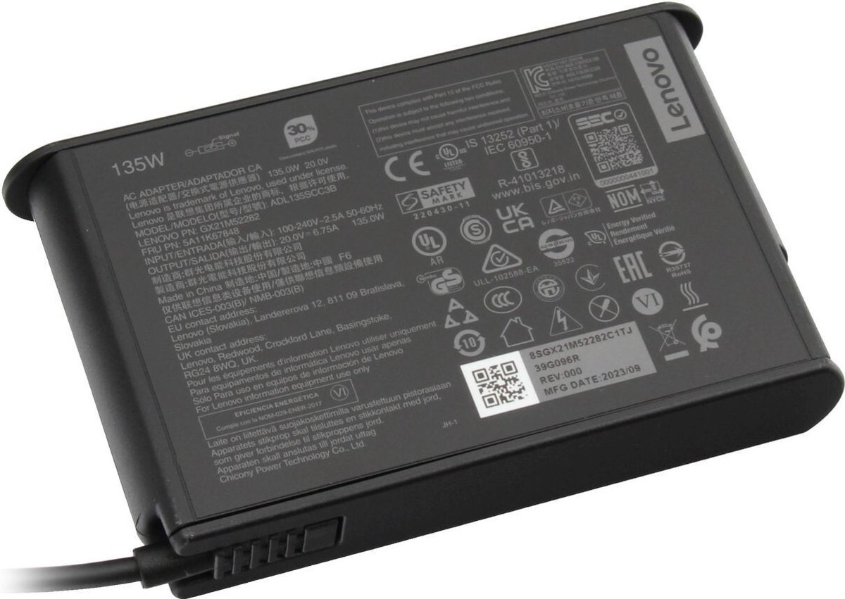 Lenovo 5A10W86258 oplader 135W - vlak