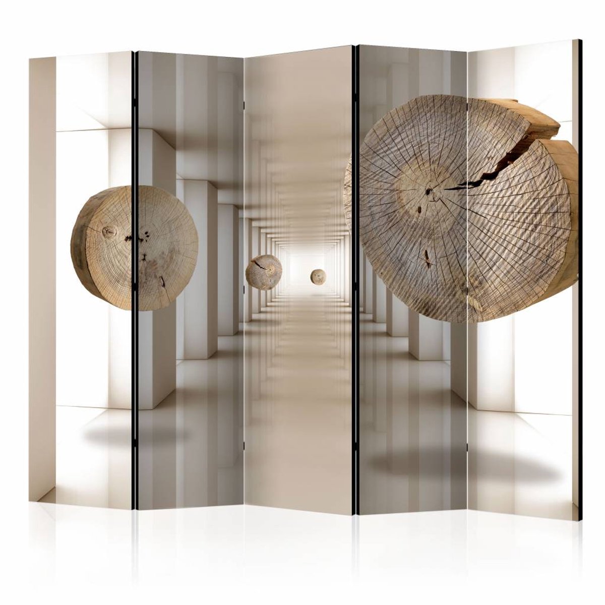 Vouwscherm / Kamerscherm - Futuristische bos 225x172cm , gemonteerd geleverd, dubbelzijdig geprint