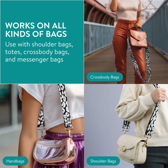 Umily Bandoulière Colorée - Pour Sac à Main - Motif Floral - 75-140 Cm