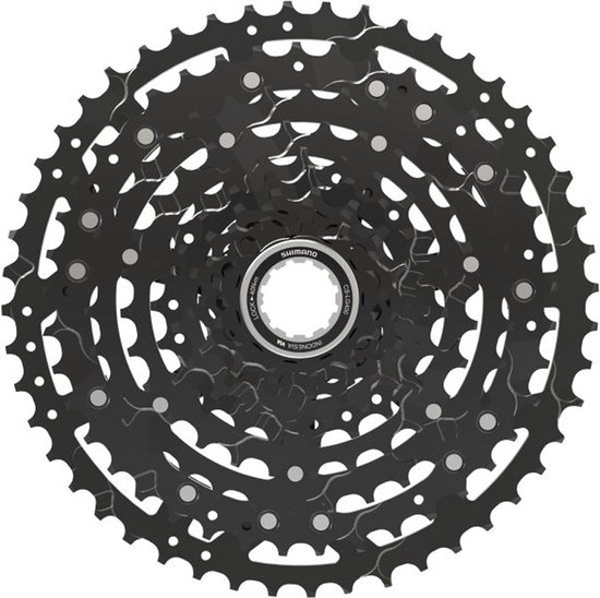 Shimano CUES LG400-10 cassette, 10 versnellingen, 11-48t, zwart.