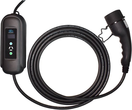BlackCharge® 3.0 Voordeelbundel (10M) mobiele lader 3.7kW incl. timer - Type 2 naar Schuko Stekker - 16A 1 Fase incl. timer + muurbeugel (zwart) en wandhouder
