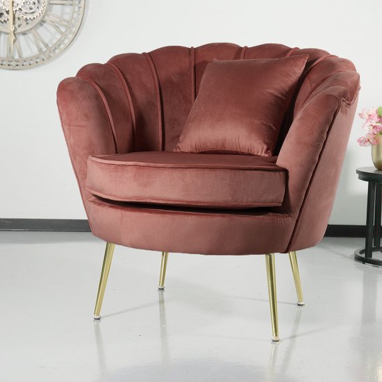 Fauteuil zitbank 1 persoons belle oud roze bankje