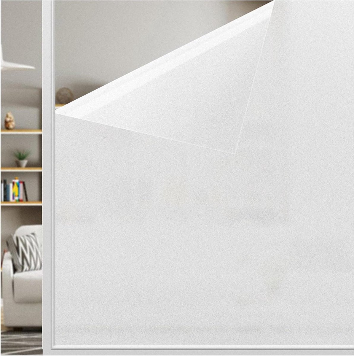 Privacyfolie - ondoorzichtige raamfolie voor glasramen - matte folie zonder lijm - bescherming voor thuiskantoor - badkamerdeur - mat - 445 x 200 cm