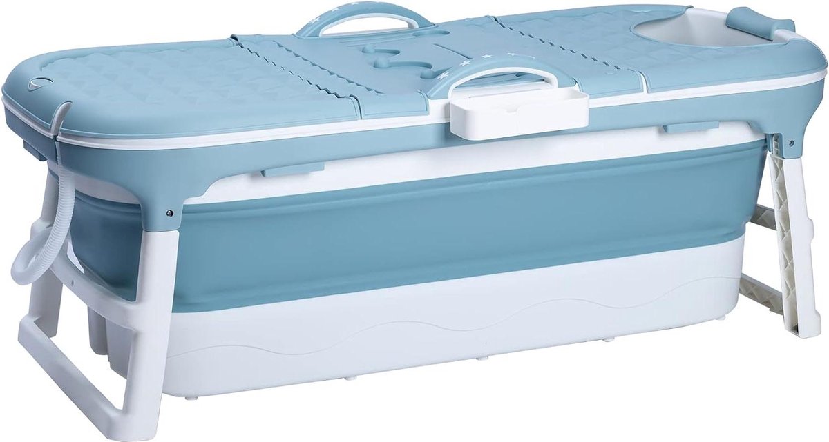 Goedkoopste Opvouwbare badkuip voor volwassenen - ideaal voor kleine badkamers - met zeepmand en nekkussen - praktisch en draagbaar - blauw 148 bath bucket