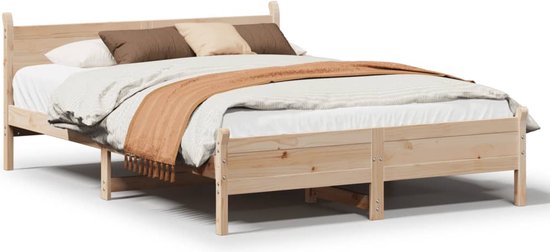 vidaXL - Cadre de lit - sans - matelas - solide - bois de pin - 140x190 - cm