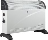 BRASQ Elektrische Convectorkachel - Elektrische Kachel - Compact en Geruisloos - Verstelbare thermostaat 750/1250/2000 watt - Verwarming wit - CH300