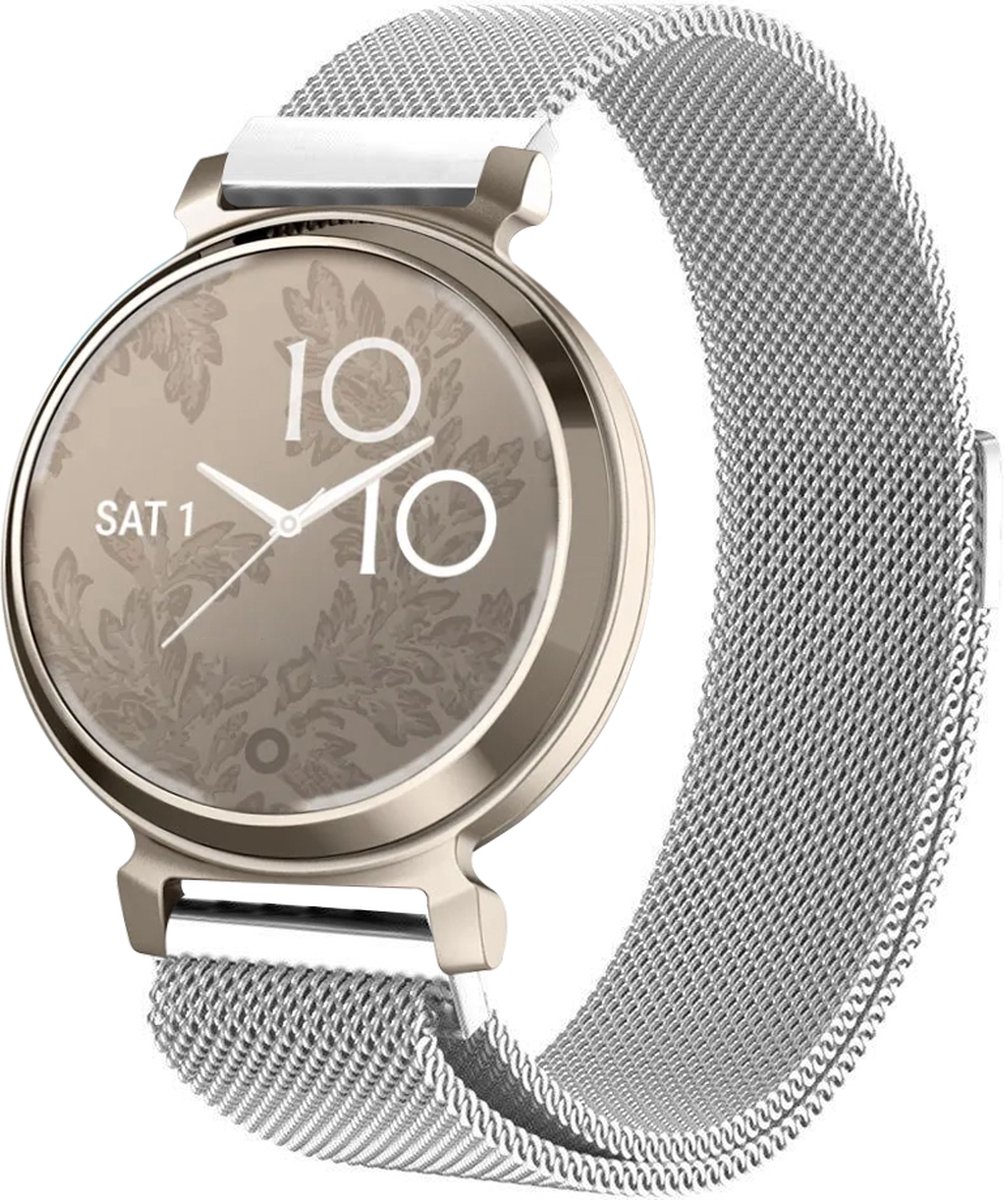 By Qubix - Milanese bandje - Zilver - Geschikt voor Garmin Lily 2