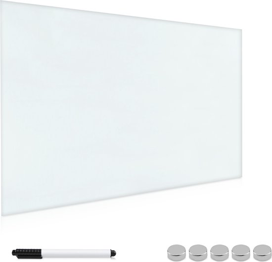 Navaris magneetbord van glas - Magnetisch bord voor aan de wand - Glazen  memobord - 90... | bol.com