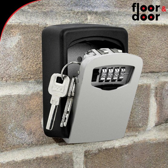 Coffre à clés - Boîte à clés pour l'intérieur et l'extérieur avec combinaison de chiffres, pratique et facile - y compris kit de montage - Étanche et antirouille, gardez les clés en sécurité - Door Key Box , par Floor&Door