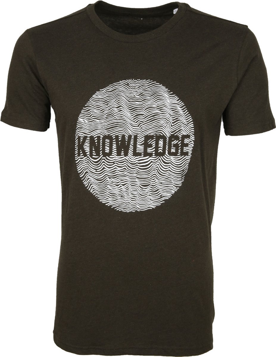 KnowledgeCotton Apparel - T-shirt Alder Donkergroen - Heren - Maat XL - Modern-fit