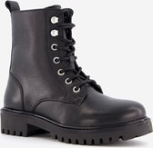 Hush Puppies leren meisjes veterboots - Zwart - Maat 31 - Echt leer