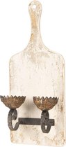 Kandelaar 25*17*60 cm Wit Hout Rechthoek Broodplank Kaarsenstandaard Kaarsenhouder