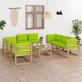 Decoways - 9-delige Loungeset met kussens geïmpregneerd grenenhout