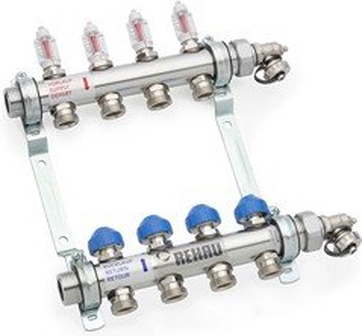 Rehau Rautherm HKV-D V2A easyflow verdeler RVS G1 6-groeps, z ...