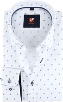Suitable - Overhemd HBD Franse Lelie Wit - 40 - Heren - Slim-fit