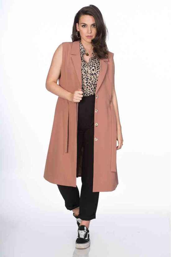 Dancing Days - SLEEVELESS COVER OVER LONG LINE Jacket - 4XL - Roze