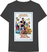 James Bond Heren Tshirt -S- The Man With The Golden Gun Poster Zwart