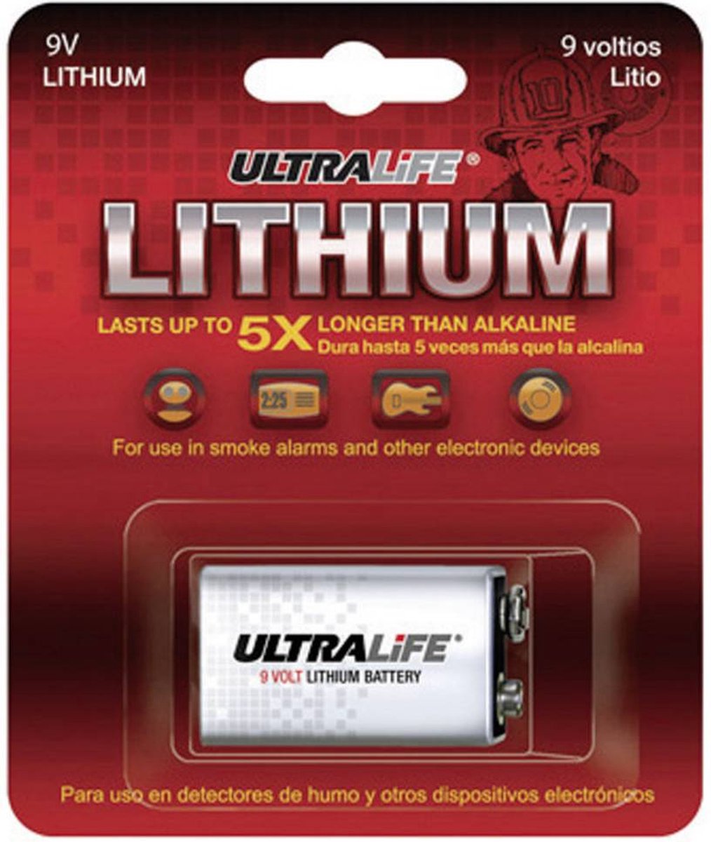Ultralife 9V Batterij U9VLJPX9V 1stuk(s) 9V 1.2Ah 740286100017