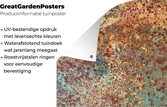 Affiche de jardin Rouille - Acier - Blauw - 120x80 cm - Jardin
