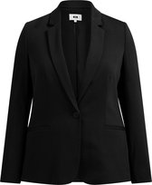 WE Fashion Dames tricot getailleerde stretch blazer - Curve