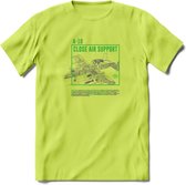 A-10 Warthog Vliegtuig T-Shirt | Unisex leger Kleding | Dames - Heren Straaljager shirt | Army F16 | Grappig bouwpakket Cadeau | - Groen - L