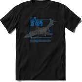 F-101 Vliegtuig T-Shirt | Unisex leger Kleding | Dames - Heren Straaljager shirt | Army F16 | Grappig bouwpakket Cadeau | - Zwart - XXL