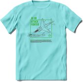 AV-8B Vliegtuig T-Shirt | Unisex leger Kleding | Dames - Heren Straaljager shirt | Army F16 | Grappig bouwpakket Cadeau | - Licht Blauw - XXL