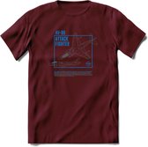 AV-8B Vliegtuig T-Shirt | Unisex leger Kleding | Dames - Heren Straaljager shirt | Army F16 | Grappig bouwpakket Cadeau | - Burgundy - M