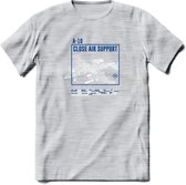 A-10 Warthog Vliegtuig T-Shirt | Unisex leger Kleding | Dames - Heren Straaljager shirt | Army F16 | Grappig bouwpakket Cadeau | - Licht Grijs - Gemaleerd - L