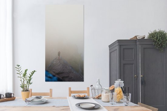 Tableau sur toile Un voyageur dans la brume - 80x160 cm - Décoration murale