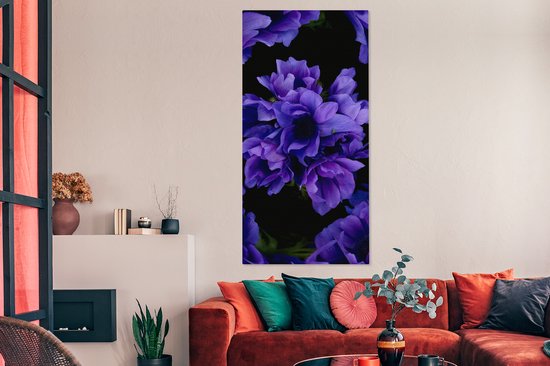 Modèle de peinture sur toile - Fleurs - Violet - 80x160 cm - Décoration murale