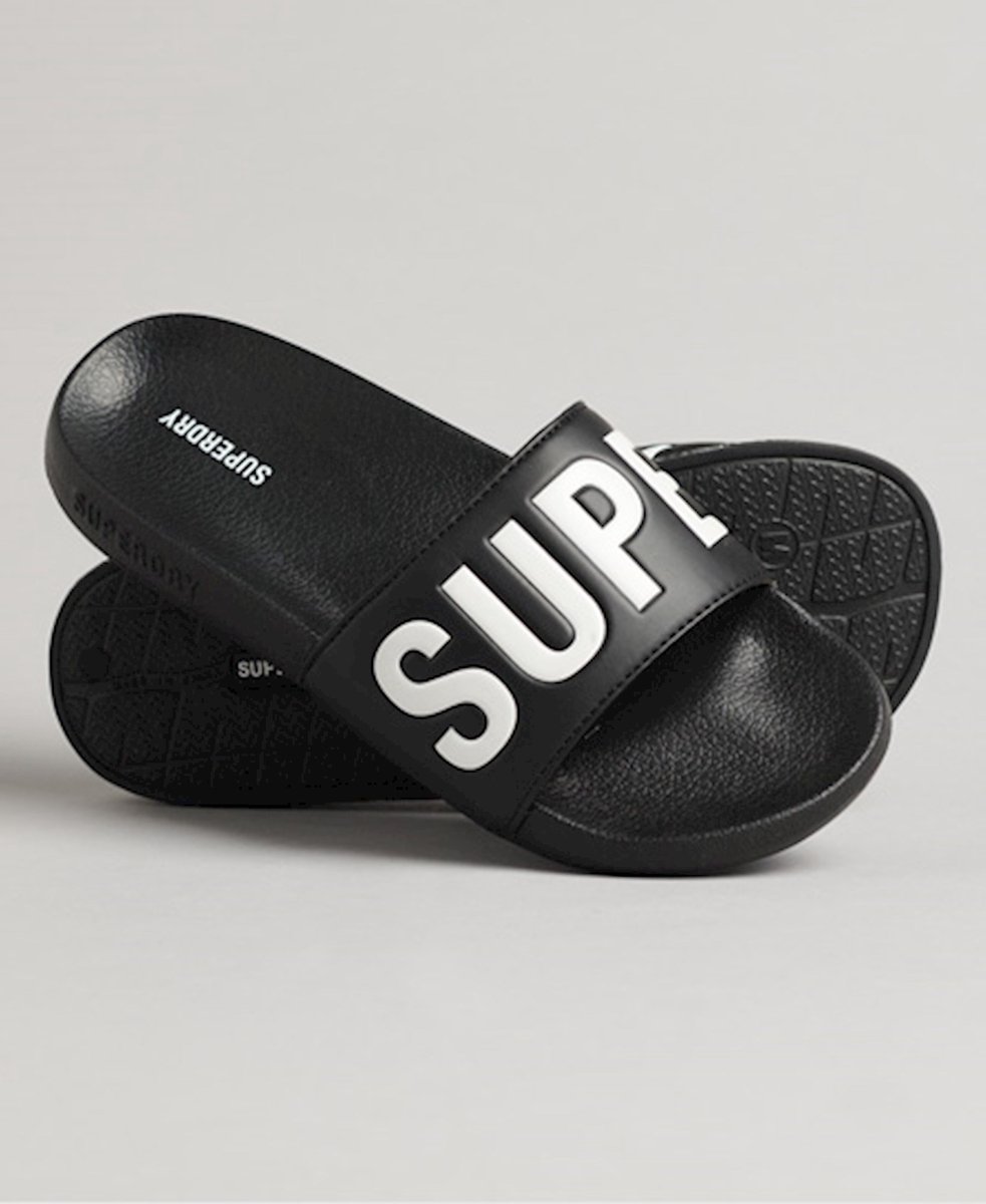 Superdry Core Badslippers Dames Zwart