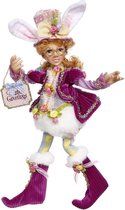 Mark Roberts - Easter Basket Elfin - paars/wit - 37 cm