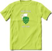 Make Beer Not War Bier T-Shirt | Unisex Kleding | Dames - Heren Feest shirt | Drank | Grappig Verjaardag Cadeau tekst | - Groen - XL